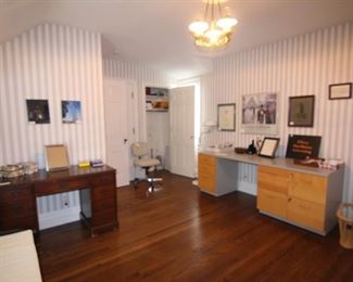 Techline desk and antique desk.  