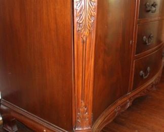 Detail of feet  on server.  