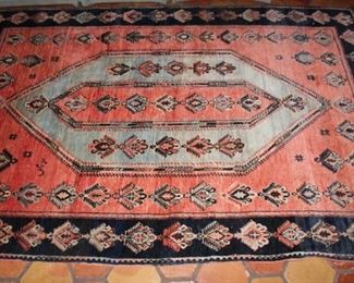 Turkish hand tied and signed rug.  