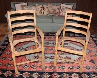 Pair of pine chairs.  