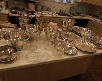 Island is full of beautiful silver plated pieces and glassware.  