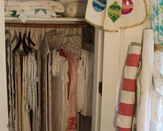 Closet is full of lovely tablecloths, and linens.  