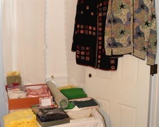 Ladies' clothing and scarves.  