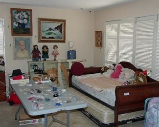 Dolls, Daybed, Vintage Hatbox...