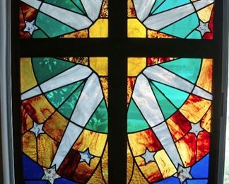 Original Framed Stained Glass, Window Size