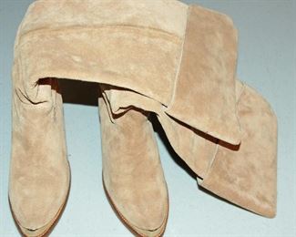 Brown Suede Knee-High Boots