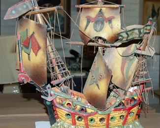Original Art, Plaster Pirate Ship by Harry Mosher