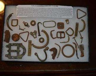 Battle of Fredericksburg Artifacts, (Dec. 11–15, 1862), The battle was fought in and around Fredericksburg, VA. between General Robert E. Lee's Confederate Army of Northern Virginia and the Union Army of the Potomac, commanded by Maj. Gen. Ambrose E. Burnside. The Union army's futile frontal assaults on December 13 against entrenched Confederate defenders on the heights behind the city is remembered as one of the most one-sided battles of the American Civil War, with Union casualties more than twice as heavy as those suffered by the Confederates. Burnside's plan was to cross the Rappahannock River at Fredericksburg in mid-November and race to the Confederate capital of Richmond before Lee's army could stop him. Bureaucratic delays prevented Burnside from receiving the necessary pontoon bridges in time and Lee moved his army to block the crossings. When the Union army was finally able to build its bridges and cross under fire, urban combat resulted in the city on December 11–12. Union t