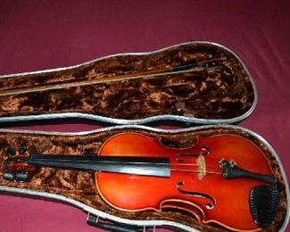 Vintage Karl Meisel Full Size West German Violin with case and bow.  Beautiful condition and old note from the prior owner's daughter.