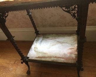 Vintage marble top brass