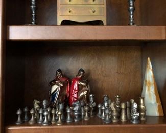 Chess Pieces and Knight Decor