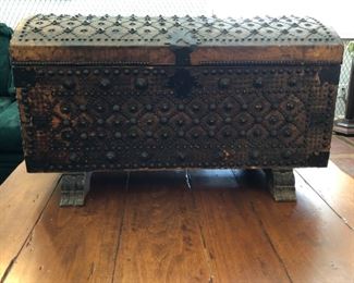 Vintage Leather and Metal Chest
