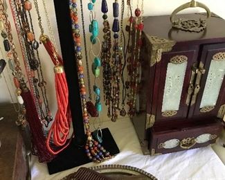 Costume, stone and beaded necklaces - small sample