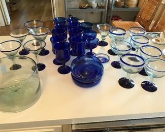 Very nice selection of hand blown Mexican glassware