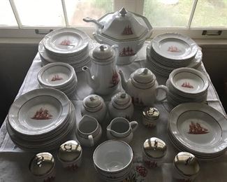 Wedgwood Flying Crown Rust.  Very large, complete set.    2 sets of 6 place settings - with many serving pieces.  I will price as 2 sets and the serving pieces will be prices seperately.  Of course, price will be adjusted if you would like entire collection.  