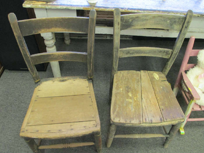 Primitive Children's Chair Set. Why are these still here???