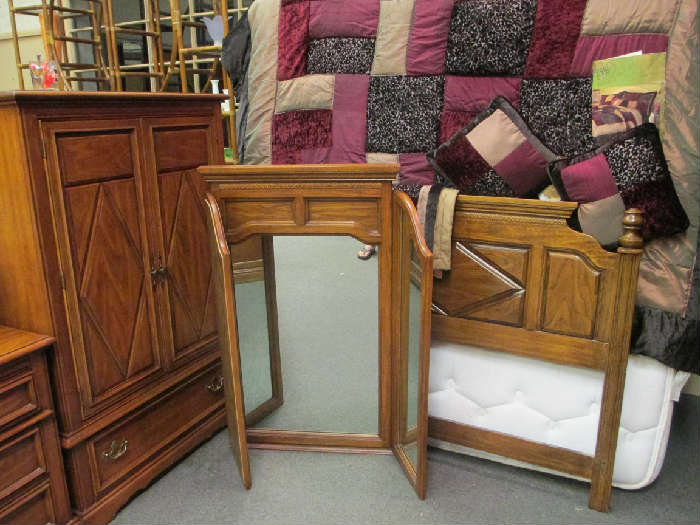 Very Nice King Size Bedroom Set-- Mint Condition-- Includes Mattress and Frame. Mattress ran $3000 New-- In almost new condition.