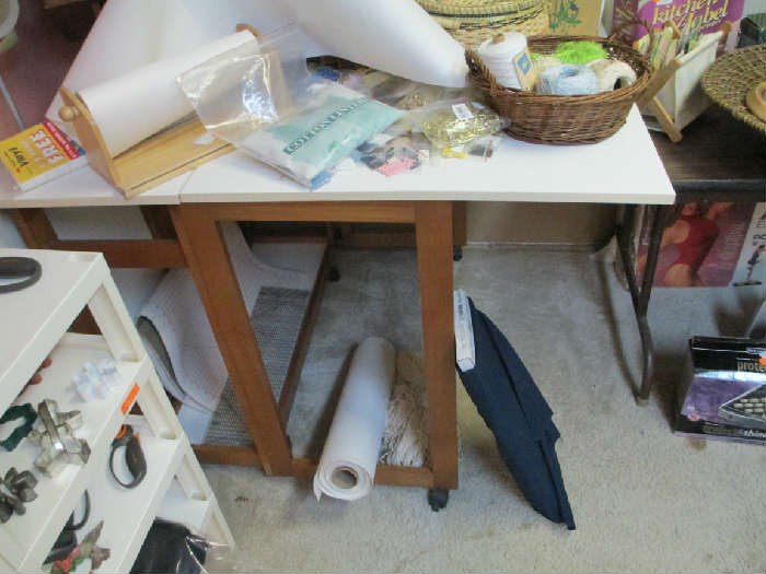 Quilting Table- Drop Leaf- Includes Measuring Tools- On Casters-- Clearance Price $65.00