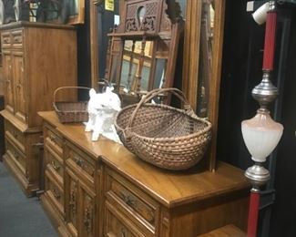 Gathering Basket / Jadite Floor Lamp  / Dresser