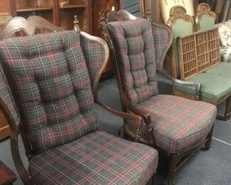 Matching Pair Wing Back Chairs