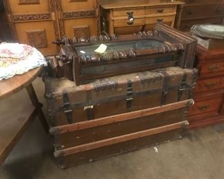 Antique Trunk / Wall Clock
