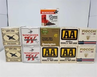 408: Approx. 425rds. Of 12Ga. ShotShells
Seven boxes Western Double A 2 3/4" Shells, four boxes Peters 2 3/4" shells, Four boxes winchester Super-Target 2 3/4" shells, four boxes Fiocchi 3" Shells, one box Winchester Super Steel 3" shells, one box Remington Premier Nitro Sporting Clays 2 3/4" shells