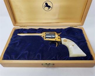 202: Colt Single Action Frontier Scout .22LR Revolver, CA Transfer Available
Serial Number: 3851NEB
Barrel Length: 4.75"
Nebraska Centennial
California Transfer Available. CA transfer can only be done at the Bid Fast and Last office in Hesperia, Ca. NO CA SHIPPING!! $25 out of state shipping for a single handgun purchase with out insurance. Insurance cost varies by purchase amount. Shipping cost for multiple handguns or with rifles wil also vary.