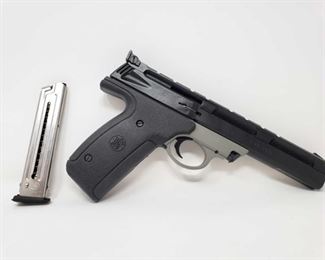 252: Smith & Wesson 22A-1 Semi-Auto .22LR Pistol
Serial Number: UCP5476
Barrel Length: 5.5"
Includes 2 magazines
No CA Transfer. Out of state shipping available to your local FFL. Buyer is responsible for checking local laws before bidding. $25 shipping for a single handgun purchase with out insurance. Insurance cost varies by purchase amount. Shipping cost for multiple handguns or with rifles wil also vary.