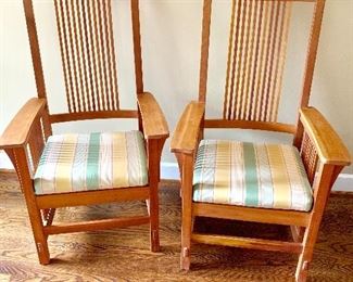 Stickley Mission High Backed Dining Room Armchairs (2 available)