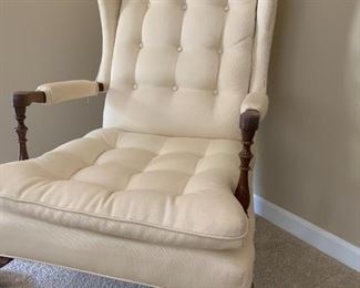 Newly reupholstered wingback    