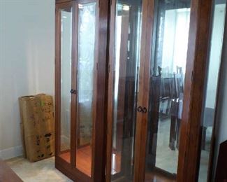 Stickley display cabinets with glass shelves