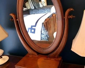 Vintage Shaving Mirror on Pedestal