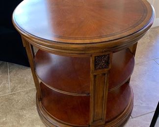 Round wood Library Table	27in H x 28in Diameter	
