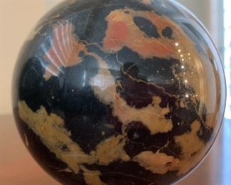 3in gemstone Sphere Black/Orange	 	
