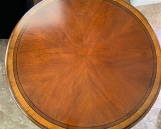 Round wood Library Table	27in H x 28in Diameter	
