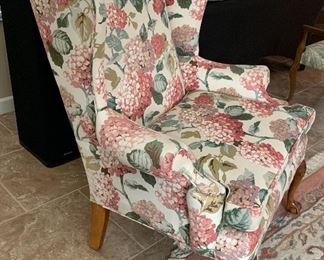 Kornmeyer Furniture Floral Print Wingback Chair	43x37x35in	HxWxD
