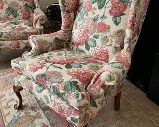 Kornmeyer Furniture Floral Print Wingback Chair	43x37x35in	HxWxD

