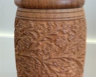 Handcarved Wood container
