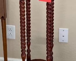 Ornate Cherry Wood Accent Table 	11x11x39	HxWxD