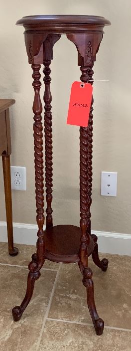 Ornate Cherry Wood Accent Table 	11x11x39	HxWxD