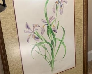 Signed Floral Watercolor Painting Framed #2	32x26	
