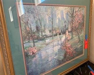 Springtime Stroll by L. Gordon Signed with Certificate of Authenticity 	32x37	
