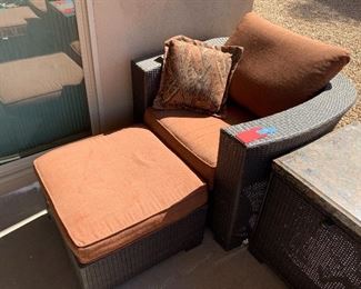Halloran Patio Chair and Ottoman with Sunbrella Cushions #1