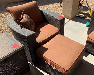 Halloran Patio Chair and Ottoman with Sunbrella Cushions #2