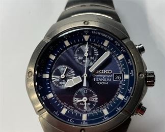 Seiko Sportura Titanium Chrono Watch 7t62