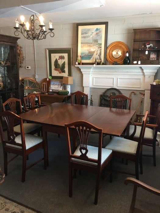 Mahogany  Table and 8 Shield Chairs
