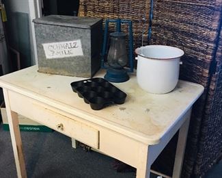 Vintage Metal Farm  Table