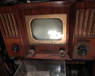 Antique tele- tune television 