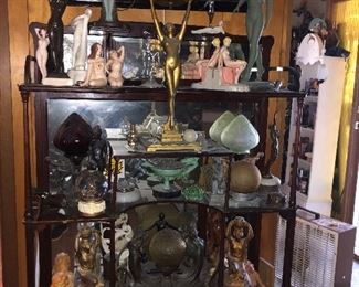 Small portion of collection of vintage women statues, lamps, (there are tons)