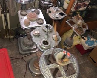 Antique stand ashtrays 